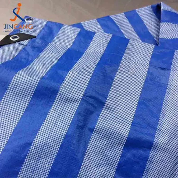 100% gerecycled materiaal PP tarpauline met zwarte driehoek versterkt