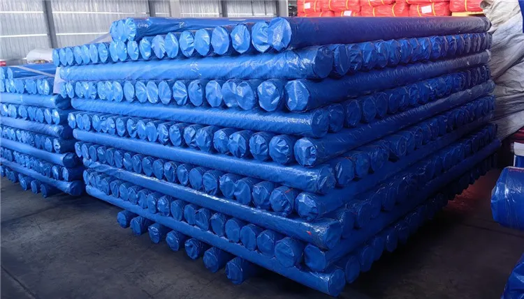 Blauwe PE -tarmauline -rol is voor duurzame bescherming.