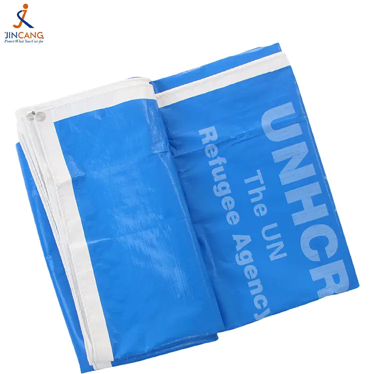 220 g blauw wit met print PE tarpaulin