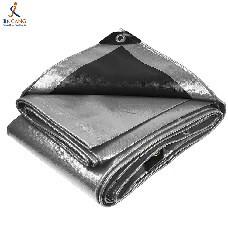 Zwart zilver 240 maagd pe tarpaulin