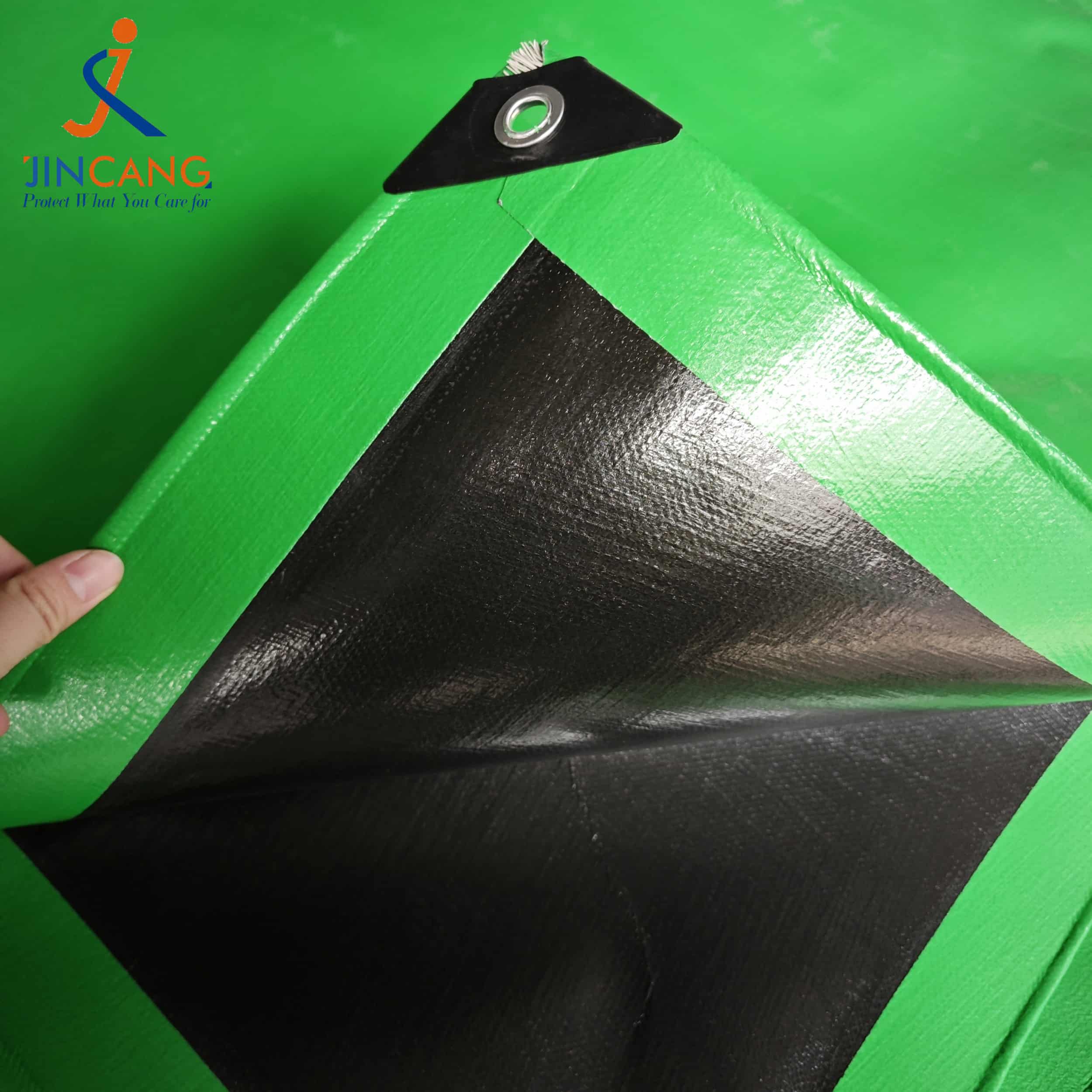 Grasgroen 300 g/m² maagdelijk PE-zeildoek Grasgroen 300 g/m² maagdelijk PE-zeildoek